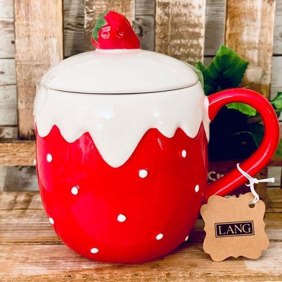 NWT Rae Dunn "Sunrise, Sunburn, Sunset" Mug With Palm Tree Lid Warmer Collection - Picture 1 of 12